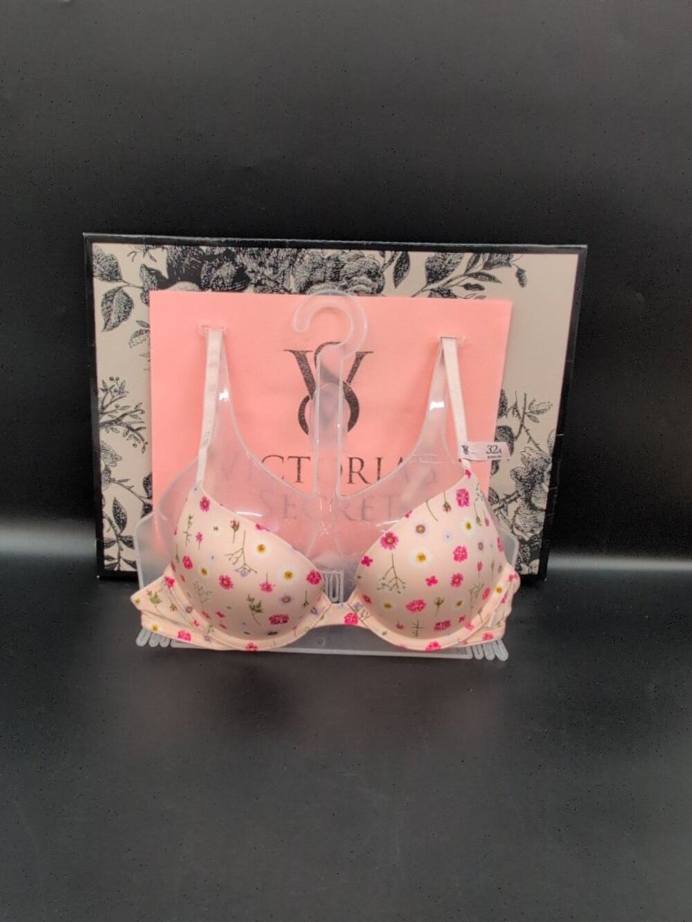 Victoria Secret Sexy Tee Smooth Underwired Push Up Bra 32A Pink Pressed Floral